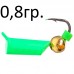 вольфрамовая №229-Столбик неон зеленый с метал бусиной 0.8гр.д3мм