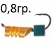 мормышка вольфрамовая Столбик золото с  рисками+ кубик 0,8 гр.